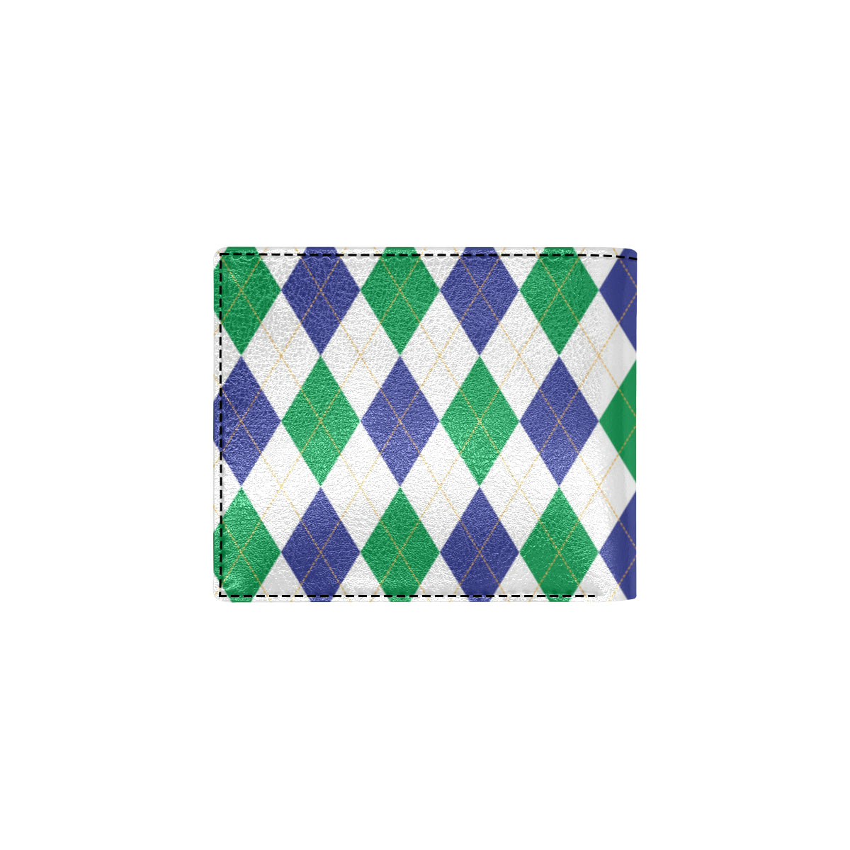Argyle Green Blue Pattern Print Design 03 Men's ID Card Wallet
