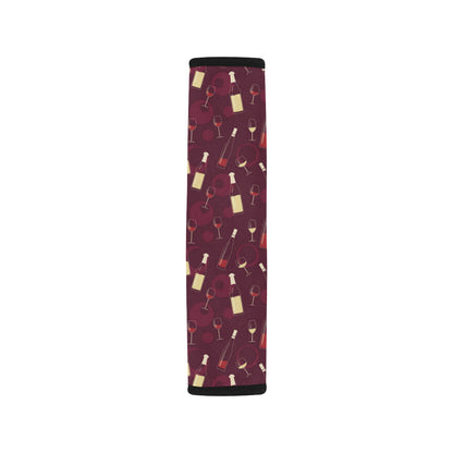 Wine Themed Pattern Print Car Seat Belt Cover