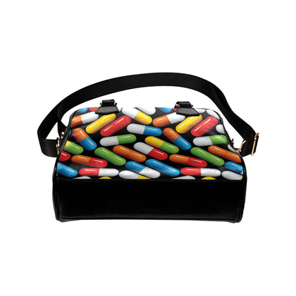 Pill Pattern Print Design A02 Shoulder Handbag