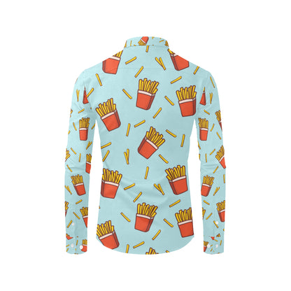 French Fried Pattern Print Design 02 Men's Long Sleeve Shirt