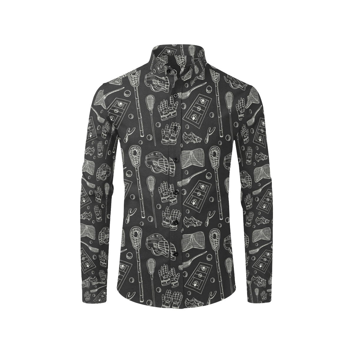 Lacrosse Pattern Print Design 01 Men's Long Sleeve Shirt