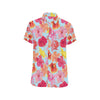 Hibiscus Pattern Print Design HB020 Men's Short Sleeve Button Up Shirt