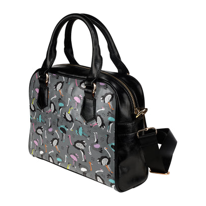 Ostrich Pattern Print Design 01 Shoulder Handbag
