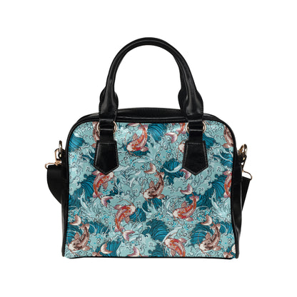 KOI Fish Pattern Print Design 05 Shoulder Handbag