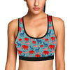 Donkey Red Elephant Pattern Print Design 03 Sports Bra