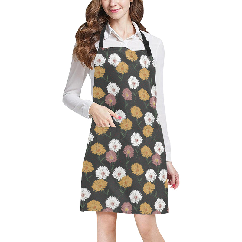 Daisy Pattern Print Design DS04 Apron with Pocket