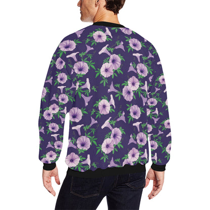 Morning Glory Pattern Print Design MG01 Men Long Sleeve Sweatshirt