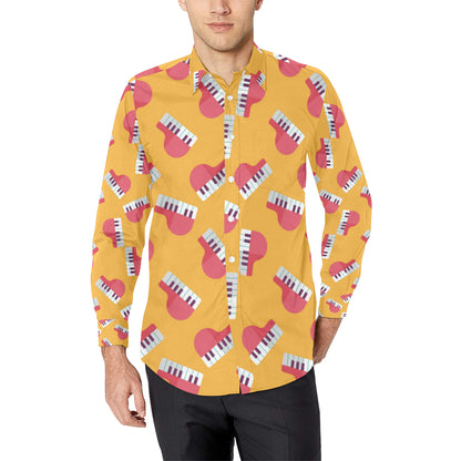 Piano Pattern Print Design 02 Men's Long Sleeve Shirt