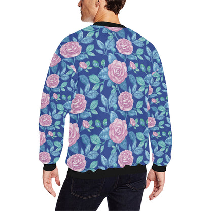 Camellia Pattern Print Design CM05 Men Long Sleeve Sweatshirt