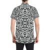 Polynesian Tattoo Pattern Men's Short Sleeve Button Up Shirt