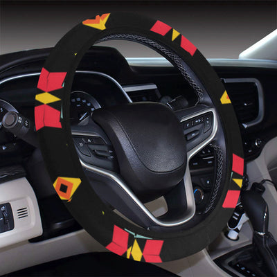 Native Pattern Print Design A05 Steering Wheel Cover with Elastic Edge