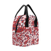 Red Hibiscus Pattern Print Design HB01 Insulated Lunch Bag