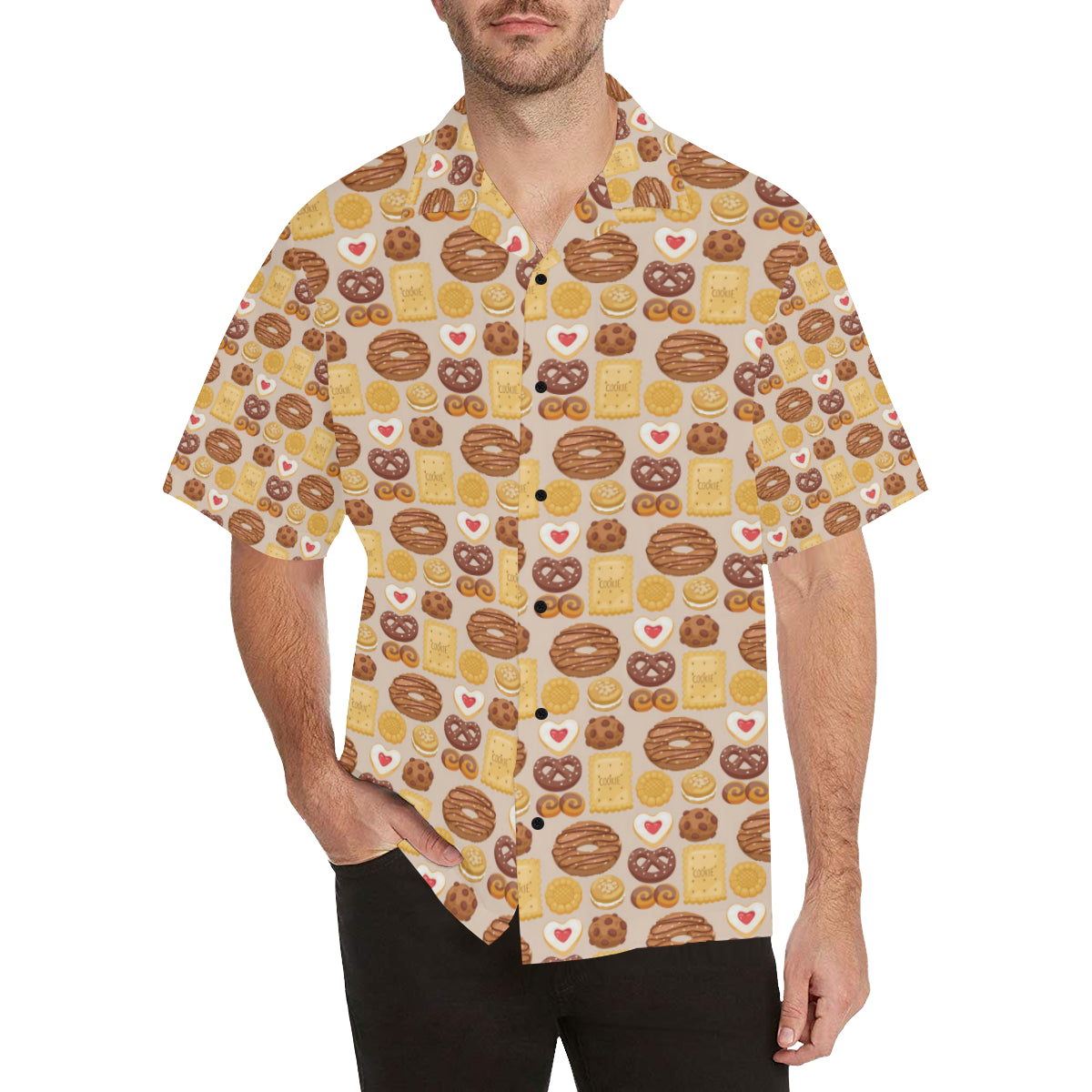 Cookie Pattern Print Design 02 Men's Hawaiian Shirt