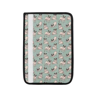 Pug Pattern Print Design A01 Car Seat Belt Cover