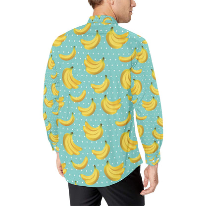 Banana Pattern Print Design BA02 Men's Long Sleeve Shirt