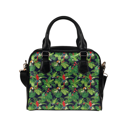 Rainforest Parrot Pattern Print Design A03 Shoulder Handbag