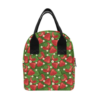 Strawberry Pattern Print Design SB05 Insulated Lunch Bag