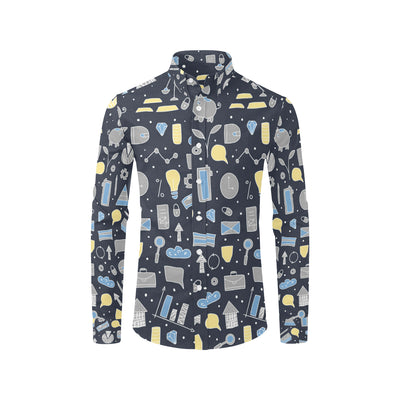 Accounting Financial Pattern Print Design 04 Men's Long Sleeve Shirt