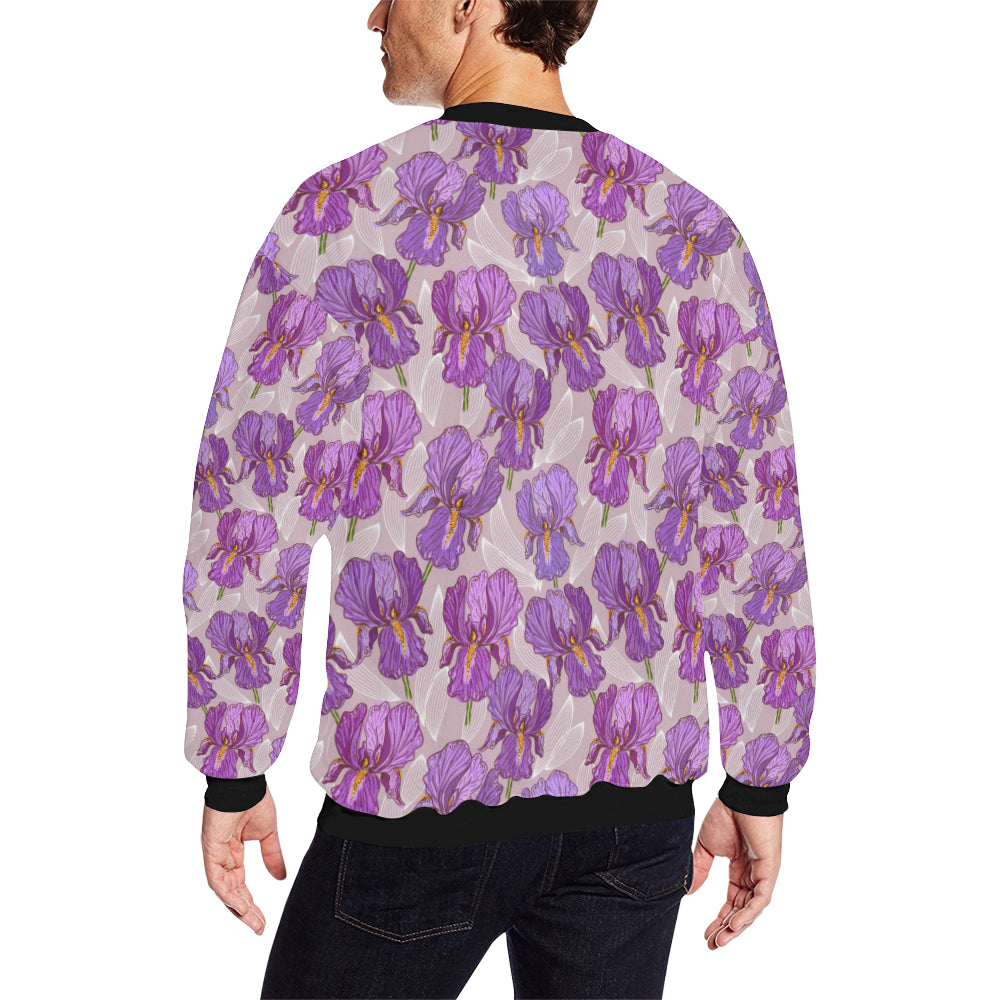 Iris Pattern Print Design IR05 Men Long Sleeve Sweatshirt