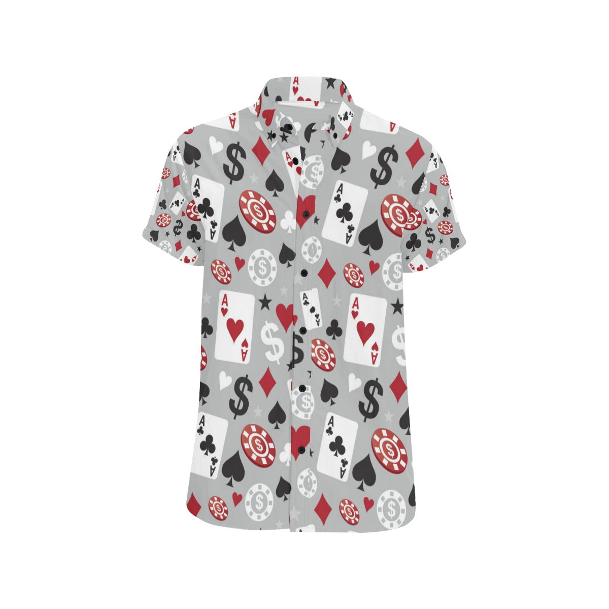 Casino Pattern Print Design 01 Men's Short Sleeve Button Up Shirt