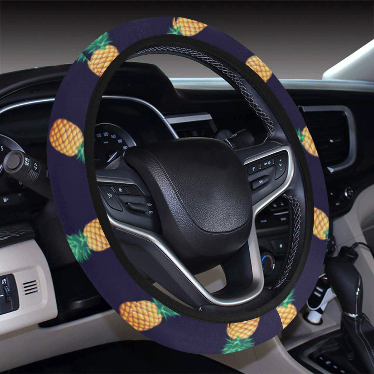 Pineapple Pattern Steering Wheel Cover with Elastic Edge