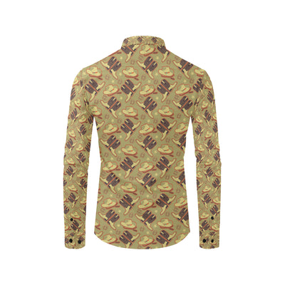 Western Cowboy Themed Men's Long Sleeve Shirt