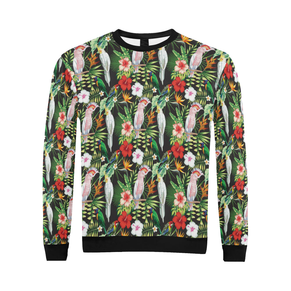 Tropical Flower Pattern Print Design TF03 Men Long Sleeve Sweatshirt