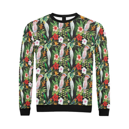 Tropical Flower Pattern Print Design TF03 Men Long Sleeve Sweatshirt
