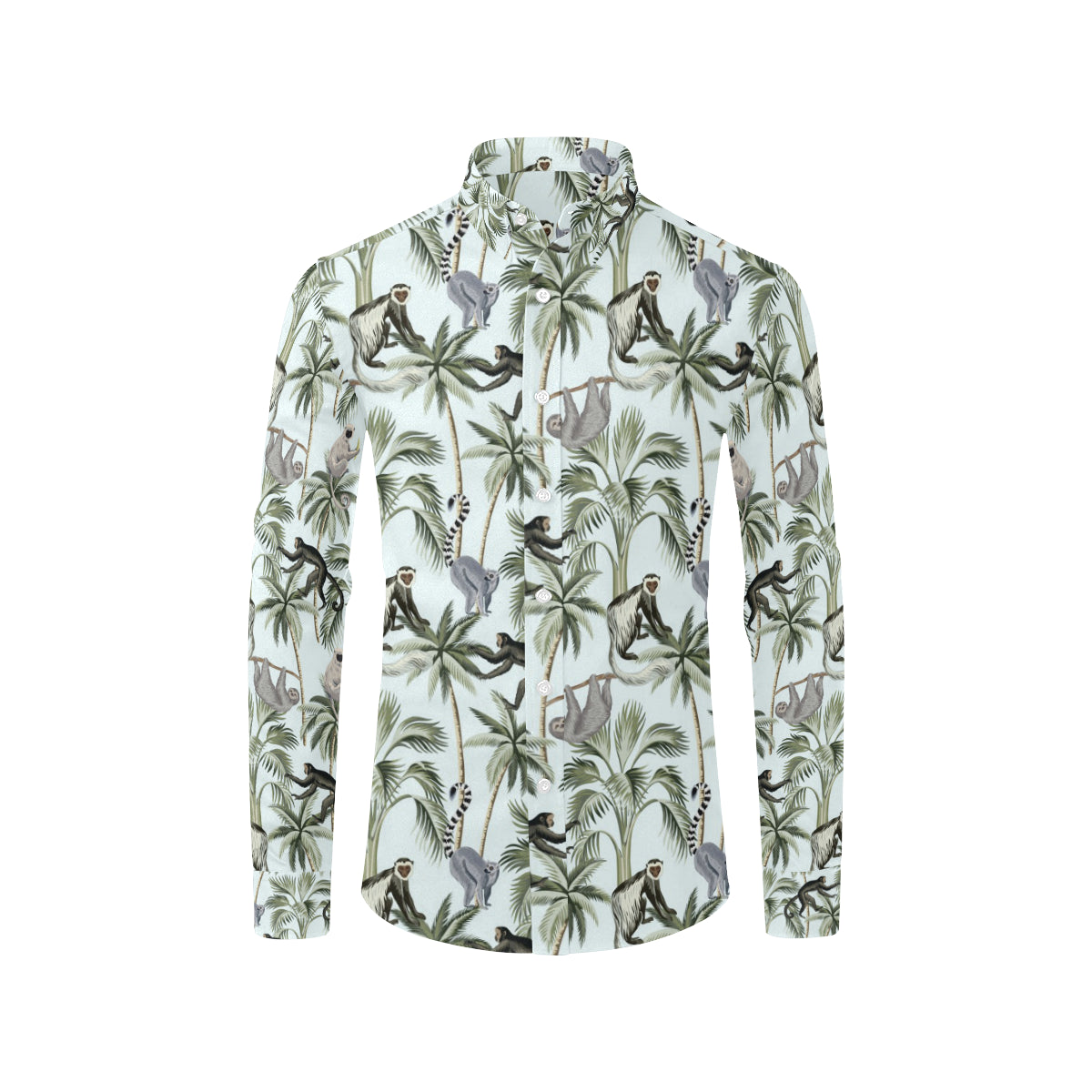 Rainforest Pattern Print Design RF04 Men's Long Sleeve Shirt