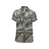 Camo Realistic Tree Forest Pattern Men's Short Sleeve Button Up Shirt