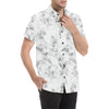 Marble Pattern Print Design 01 Men's Short Sleeve Button Up Shirt