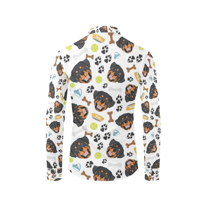 Rottweiler Pattern Print Design A04 Men's Long Sleeve Shirt