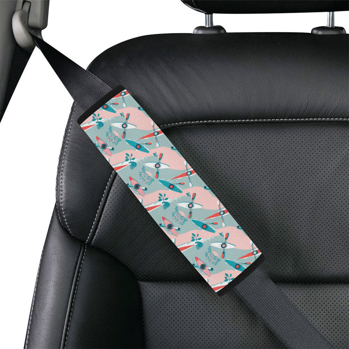 Kayak Pattern Print Design 05 Car Seat Belt Cover