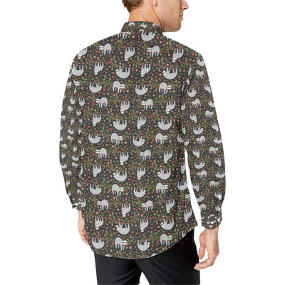 Sloth Cute Design Themed Print Men's Long Sleeve Shirt