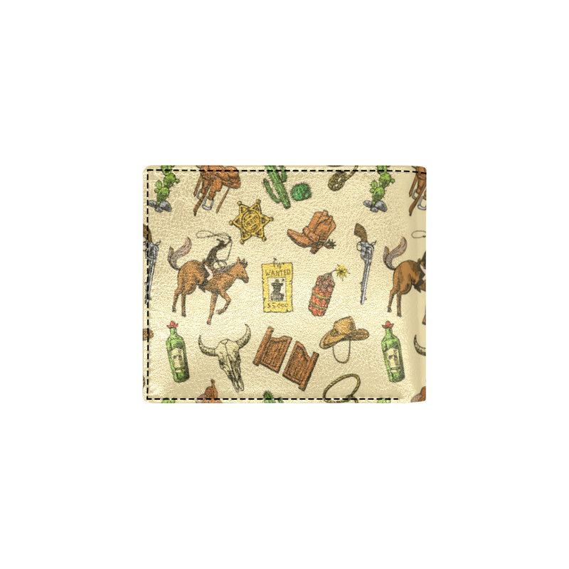 Cowboy Pattern Print Design 04 Men's ID Card Wallet