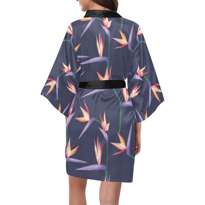 Bird Of Paradise Pattern Print Design BOP015 Women's Short Kimono