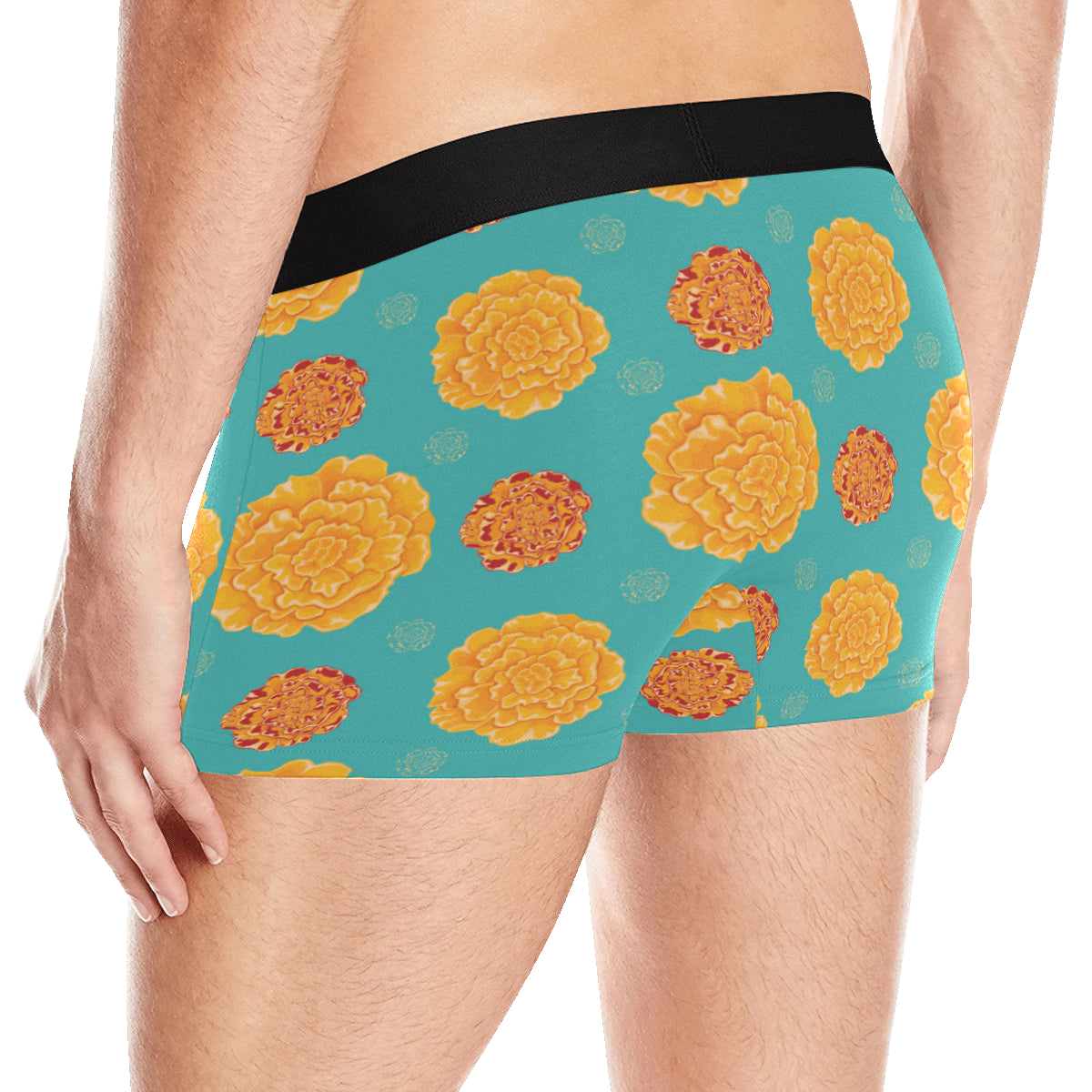 Marigold Pattern Print Design 02 Men's Boxer Briefs