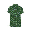 Peacock Feather Green Design Print Men's Short Sleeve Button Up Shirt