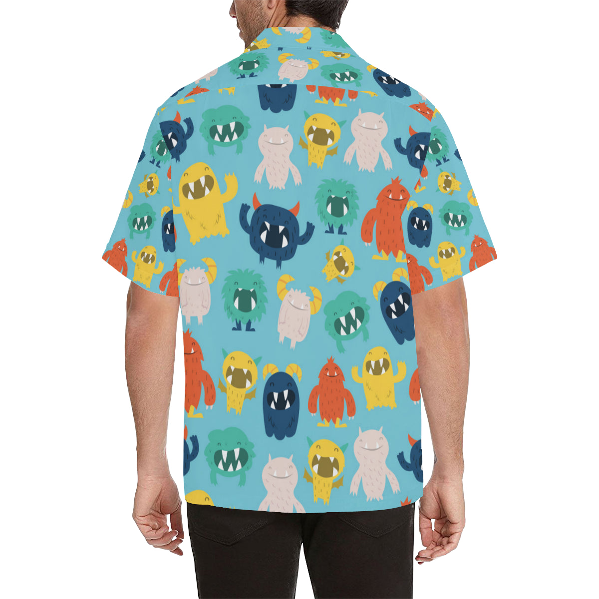 Monster Cartoon Pattern Print Design 03 Men's Hawaiian Shirt