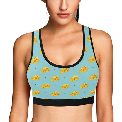 Cheese Pattern Print Design 02 Sports Bra