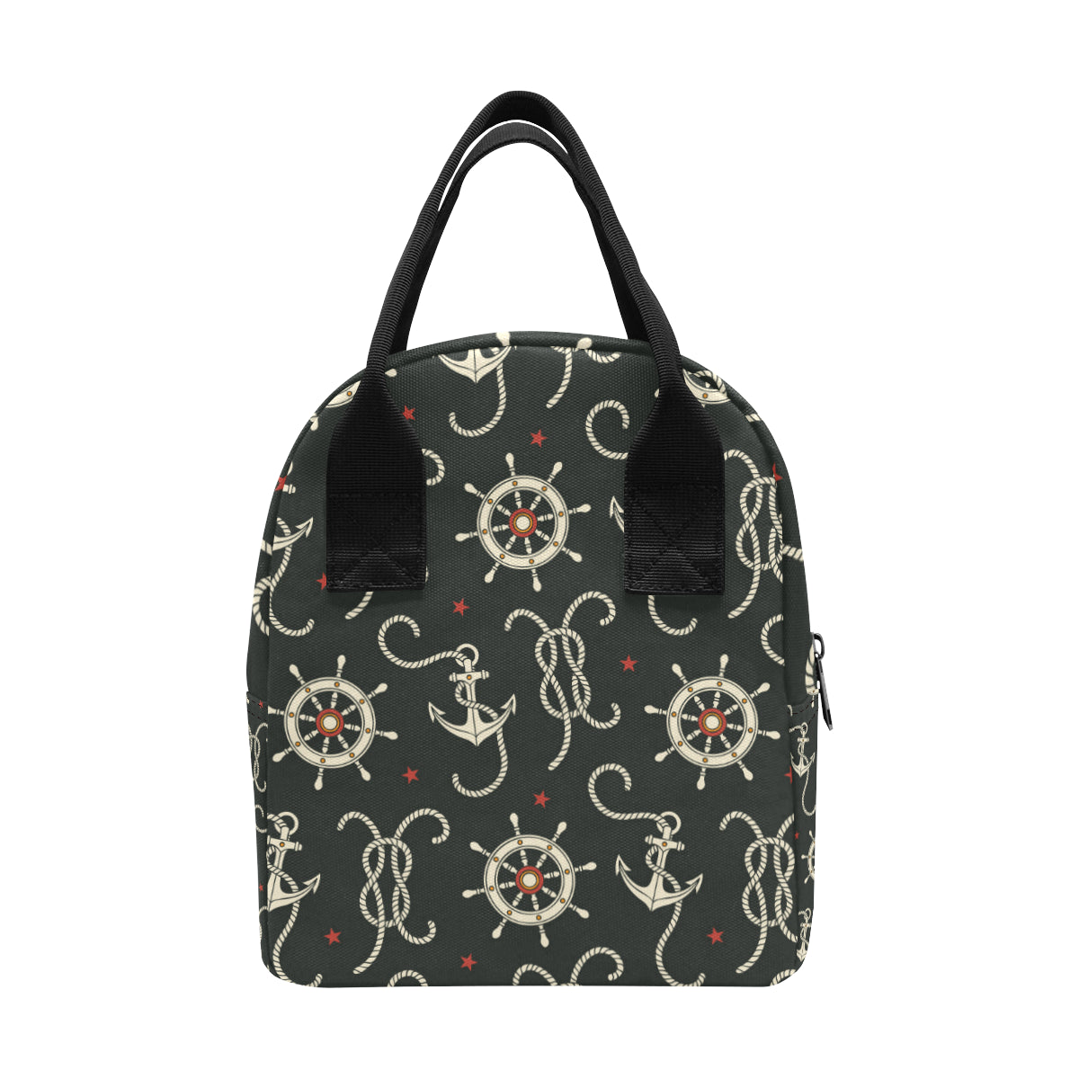 Nautical Anchor Pattern Insulated Lunch Bag