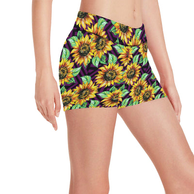 Sunflower Pattern Print Design SF012 Yoga Shorts