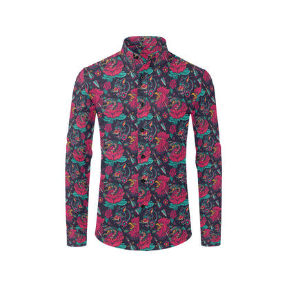 Old School Tattoo Print Men's Long Sleeve Shirt