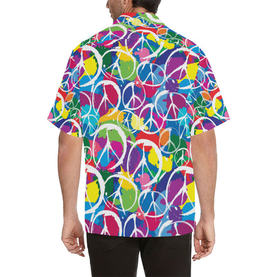 Peace Sign Colorful Pattern Print Design A02 Men's Hawaiian Shirt