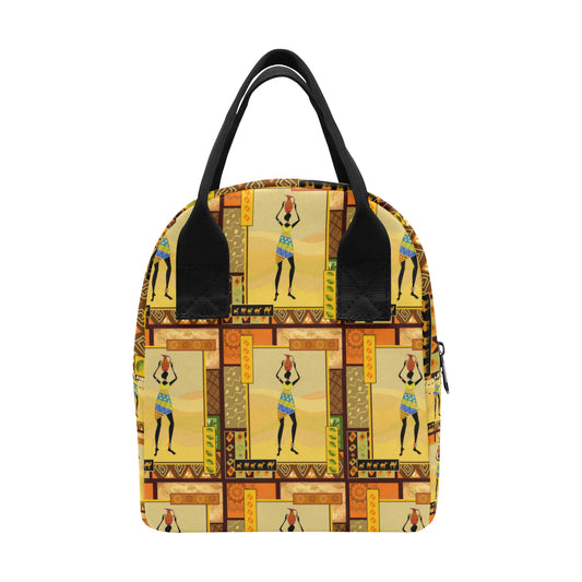 African Girl Design Insulated Lunch Bag