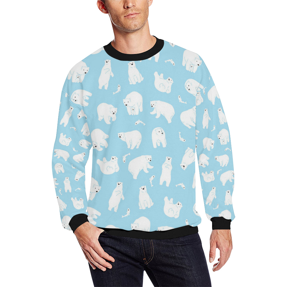 Polar Bear Pattern Print Design PB01 Men Long Sleeve Sweatshirt