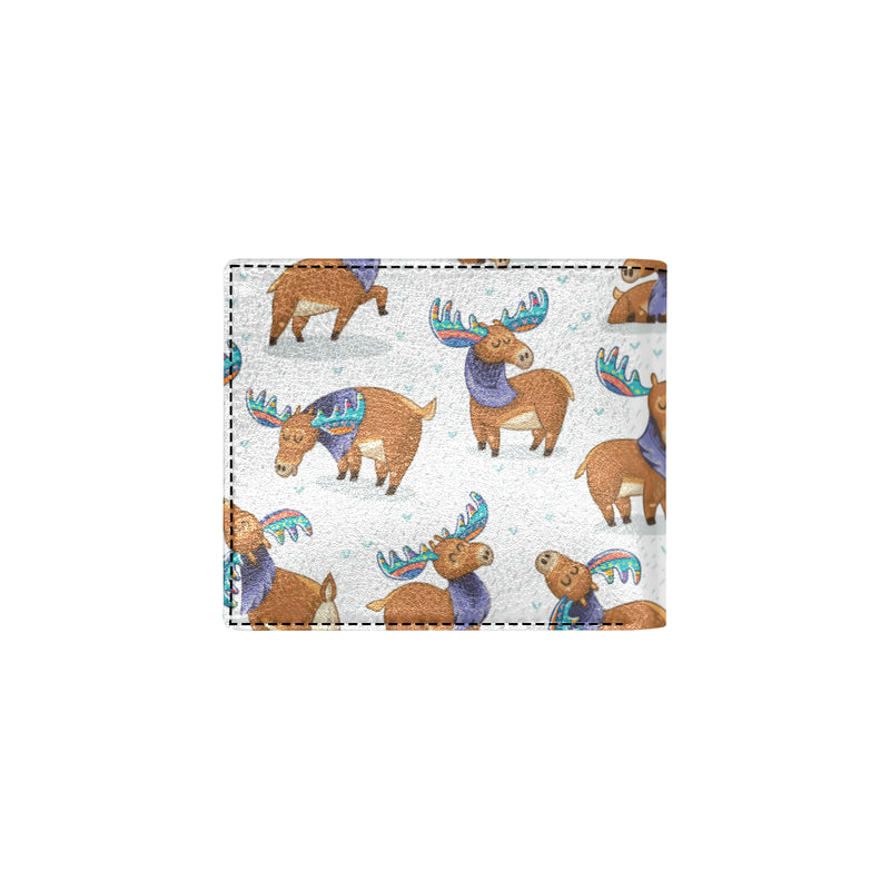 Moose Cute Pattern Print Design 01 Men's ID Card Wallet