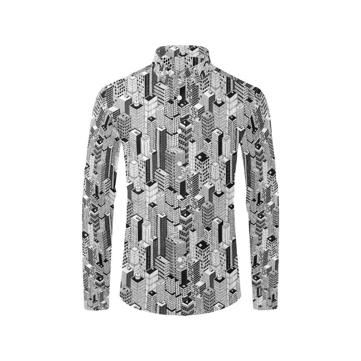City  Pattern Print Design 02 Men's Long Sleeve Shirt