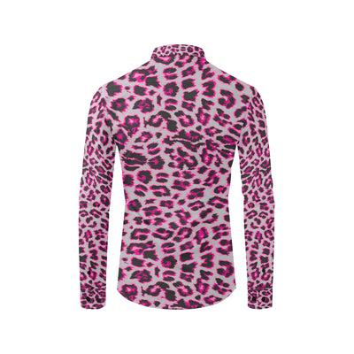 Leopard Pattern Print Design 02 Men's Long Sleeve Shirt