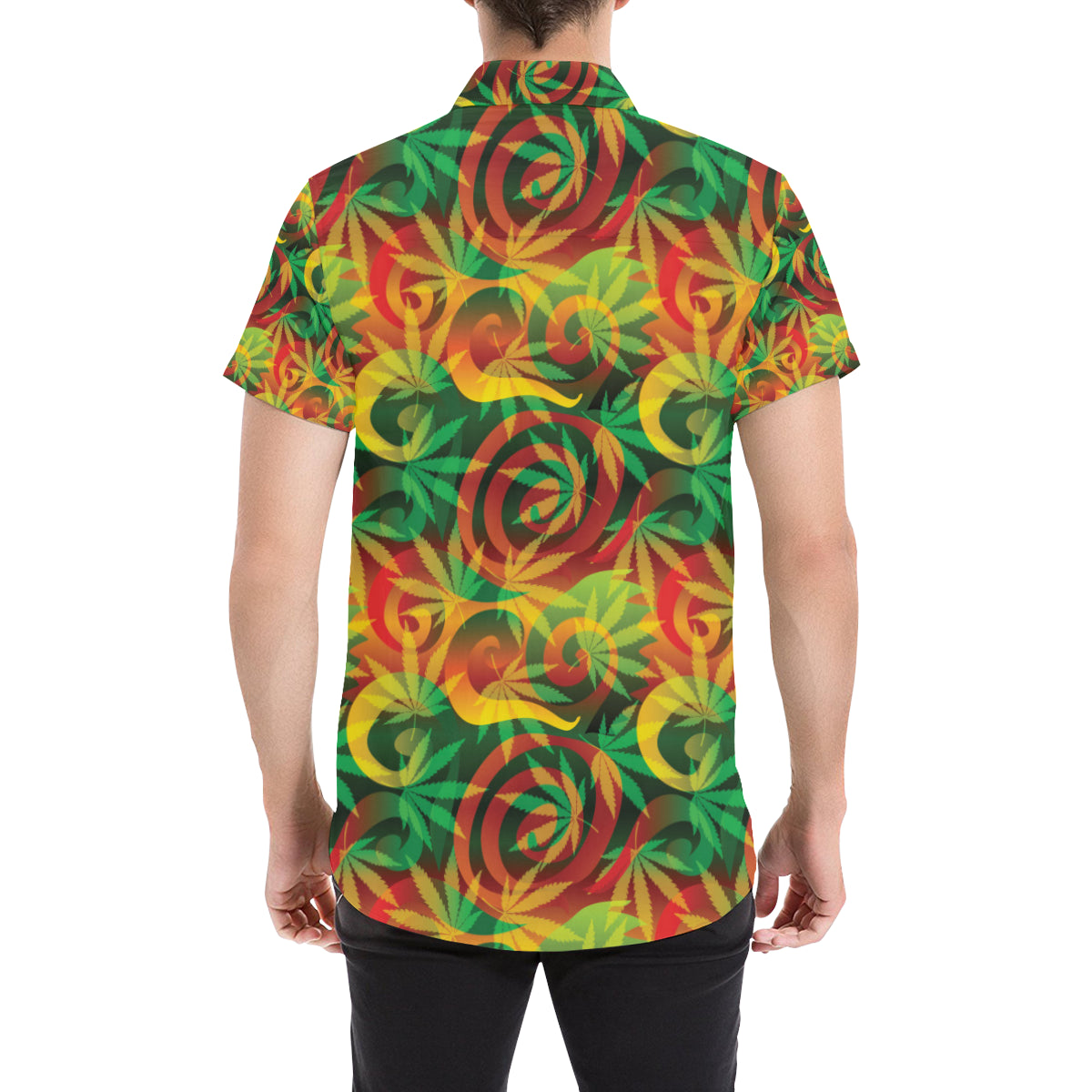 Rastafarian Pattern Print Design A01 Men's Short Sleeve Button Up Shirt